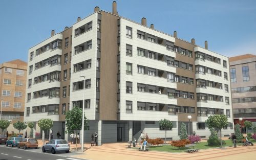 Infografía 3D de 'Residencial Campillo' en Logroño - Fachada Exterior 1