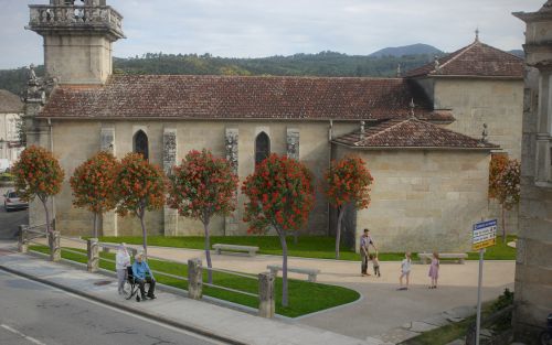 Fotocomposición de infografía 3D del jardín de la Iglesia de Santa Baia de Mondariz, Pontevedra - Fotocomposición 1