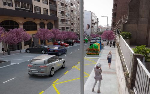 Infografía de Urbanización de la calle Vía Norte en Vigo, Pontevedra - Fotocomposición