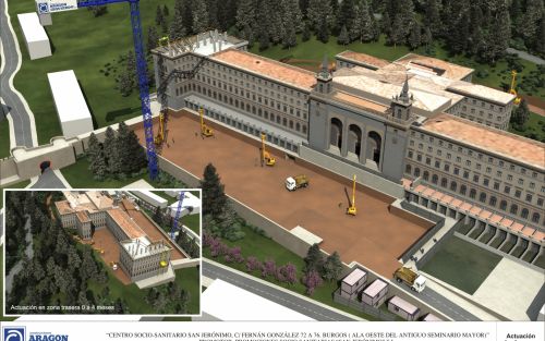 Infografía 3D de fases de construcción de Centro Socio-Sanitario San Jerónimo - Lámina 1