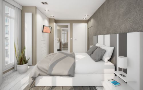 Renders 3D de Dormitorio Principal de Vivienda en Ribadeo, Lugo - Render 1