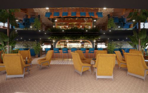 Infografia 3D de Jazz Bar de Crucero - Render Dia 2