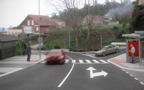 Fotocomposición de Infografía de humanización de Carretera do Porto en Beade, Vigo - Resultado Final
